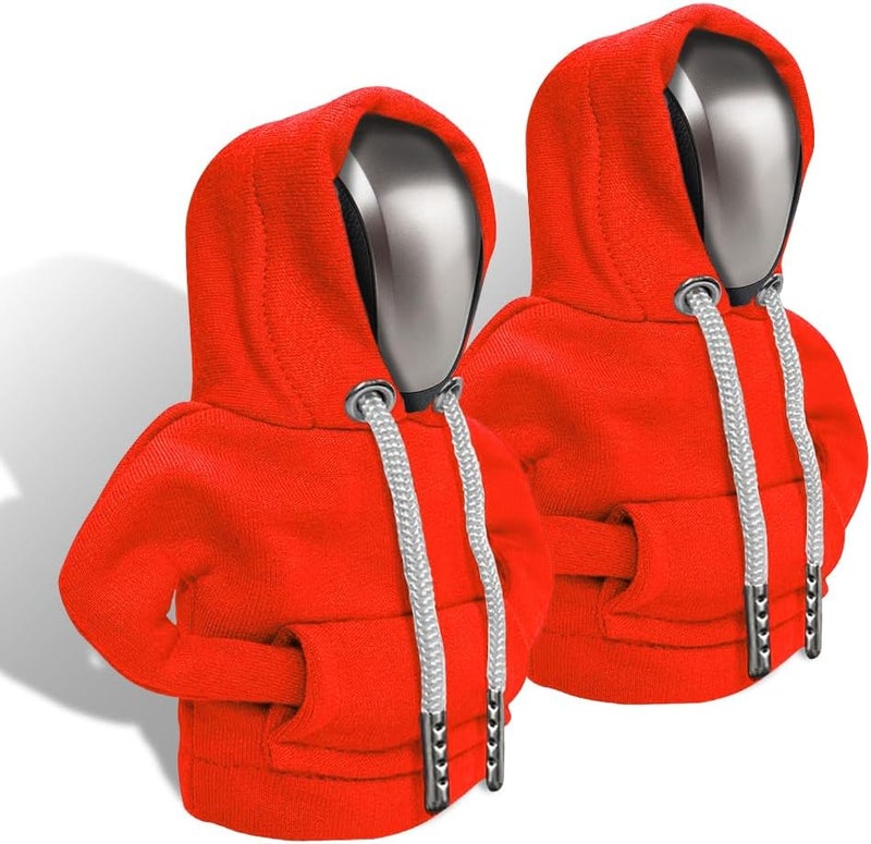 RGOAANC Gear Shift Hoodie, Gear Shift Cover, Fashionable Hoodie Automotive Gear Shift Knob Protector, Car Accessories Mini Sweater Gear Shift Knob Cover for Car Gear Shift Levers (Orange-2PCS) - Image 1